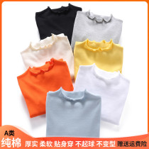 Girls T-shirt 2021 Spring and Autumn Childrens base shirt Childrens Cotton Long Sleeved Baby Round Neck Top