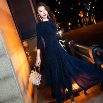 Evening dress skirt womens summer new high-end texture long temperament high-end socialite high-end banquet mother dress