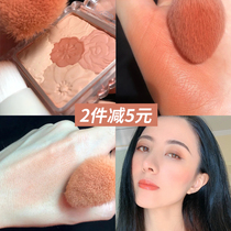 Japan canmake Ieda five-color petal blush plate women high-gloss face repair powder nude makeup with brush