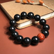 Support re-inspection (Xishi Xinjiang Hetian Jade) Mo Jade 16 round bead hand string single circle ball bead string jade bracelet