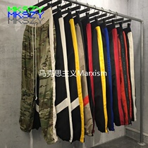 DP High Street summer thin sports casual drawstring colorblock zip trousers
