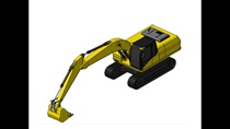 Retro cat 320 excavator 3D modeling drawing stp format