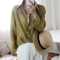 Sunscreen Shirt woman Summer 2021 new long sleeves slim fit with medium length micro-overdraft design sensation small-crowdsourced sunscreen shirt