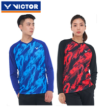Victory Victor badminton suit breathable quick-drying table tennis long sleeve T-shirt summer sportswear men's and women's tops