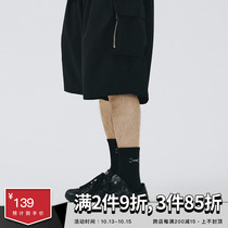 SAMESAME21SS silver zipper pants Joker Ice Silk Loose shorts mens national tide overalls five-point pants summer