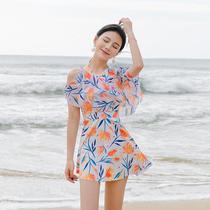 Junior high school blue beginner tide conservative mm swimsuit swimsuit female cute girl sweet one-piece big boy hot spring