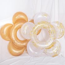 Swimming ring female Net Red fashion adult female thick floating ring water convenient inflatable toy life-saving swimming ring