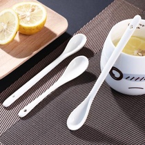 Coffee spoon mixing spoon ceramic small handle spoon creative long handle sand ice spoon mixing spoon dessert spoon ceramic spoon