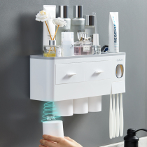 Toothbrush Shelving Fully Automatic Toothpaste Squeeze toothpaste Squeezer Squeezer Toilet Free-punched wall-mounted press kit