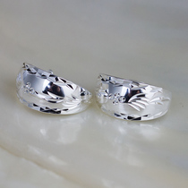 100s Yincheng middle-aged silver earring with elderly grandmothers mother 990 pure silver