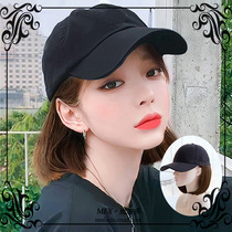 Hat wig female short hair one trend summer fashion round face short hair wave head Net Red new wig hair set