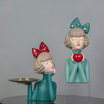 Nordic light luxury bow girl porch key storage decoration living room decoration home birthday gift creativity