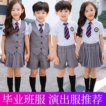 Kindergarten Big Class Graduation Ceremony Clothing Summer Photo Elementary School Student Banfu Gown 61 Children perform clothes