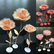 New Wedding New Wedding Wedding Props Real Silk Standing Pole Flower Background Shop Window Decoration Cloth View Handmade Paper Flower Creamy Flowers