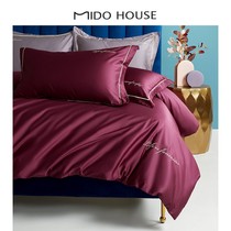 MIDO HOUSE HORSE COTTON WEDDING CELEBRATION WEDDING OF FOUR SETS HIGH-END WINE RED LIGHT LAVISH BEDDING