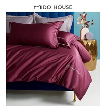 MIDO HOUSE horse cotton wedding wedding four-piece high-end wine red light luxury bedding