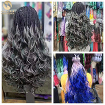 high temperature silk curly hair fiber big braid dirty braid big wave coil chemical fiber distributed silk colored hair rope gradient color wig