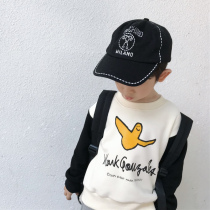 20 autumn and winter New Japanese tide cool boy daughter small and child top cartoon plus non-inverted pullover sweater coat