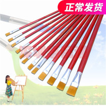 No. 2 assistant solder paste brush with red rod nylon hair oil paintbrush single water powder painted painted pen wooden pen brush