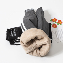 Girl Silk Warm Pants Winter 2021 New Foreign Air Outside Wearing Children Baby Plus Suede Thickened Underpants Cotton Pants