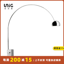 Uniju｜Natural Marble Fishing Lamp Creative Parabolic Silver Arc Floor Lamp Living Room Nordic Modern