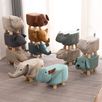 Solid Wood cartoon animal childrens stool creative small chair cow stool elephant sofa bench bench shoe stool home