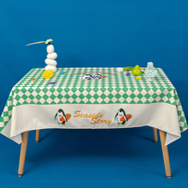 Zuo Xiandun Road cute retro American restaurant decoration tablecloth waterproof living room Plaid Book tablecloth girl table mat
