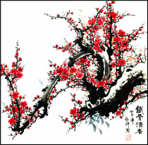 Bai Fuxiang celebrity authentic hand-painted traditional Chinese painting four feet bucket square iron bone fragrance not mounted living room restaurant feng shui decoration