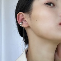 White Great Aunt 201 Metal Silver long Earbone Clip Without Earhole Personality Superior Temperament Ear Hanging Stream Suear Clip