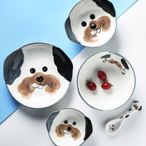 Cartoon animal tableware set children ceramic bowl home eating cute baby small rice bowl Japanese creative plate