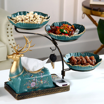 Nordic style ins creative grid dried fruit plate Snack plate KTV multi-function snack plate living room coffee table fruit plate