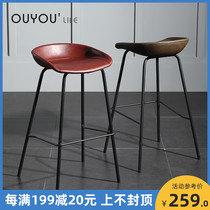 Nordic retro bar stool Guitar stool Single performance high stool Fashion creative cafe cashier chair