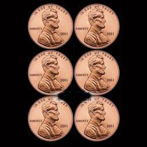 US 1 cent coin 6 a group of years random