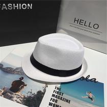 Anti-barking out of the mens gentlemens white jazz hat neutral fields Garden Wind Men Spring Summer Italy European and American Grass