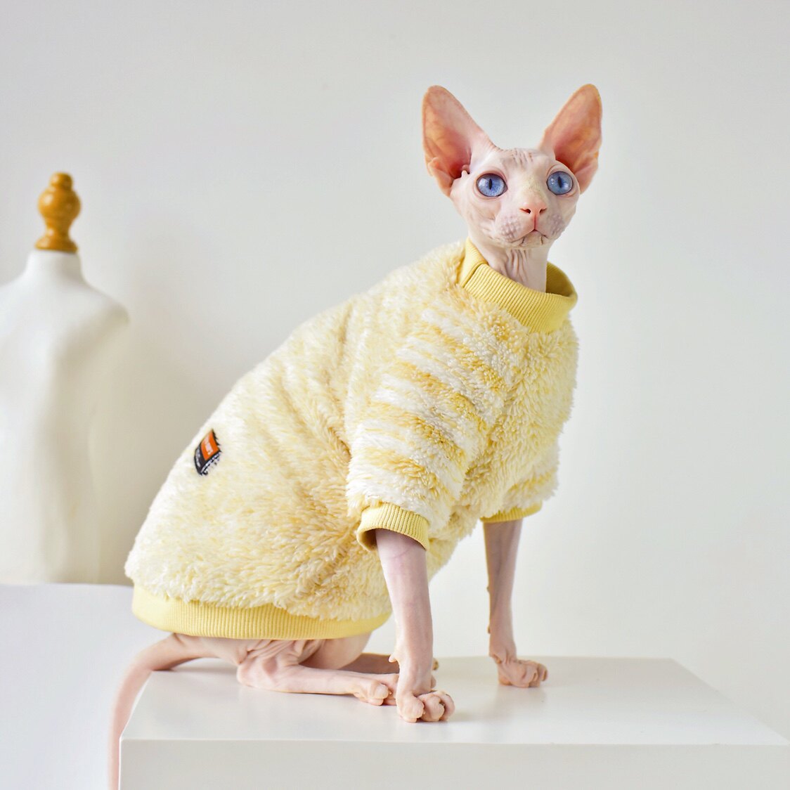 YH - Soft double - sided fluffy winter warm and thicken Spinx hairless cat clothes German cat clothes