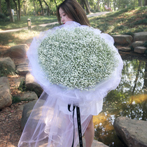 Xiamen Gypsophila bouquet of flowers in the same city Siming Haicang Huli Jimei Tongan birthday table white flower shop