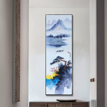 Hand painted oil painting Living room Decorative Painting Veranda end Aisle Genguan Hung Painting New Chinese Landscape Landscape Fresco vertical version