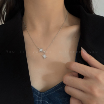 Eight star French pendant necklace female 2021 New Tide advanced design niche choker ins cold wind