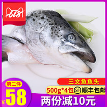 Salmon head Fish head Fresh oversized Norwegian chilled seafood Fresh seafood Fresh barbecue stew ingredients Fish head