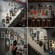 Stair retro personality barber shop creative wall decoration bar barbecue restaurant aisle industrial wind wall pendant