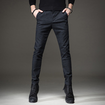 Hong Kong tide brand 2019 spring and summer casual pants mens small-footed trousers slim Korean version of the trend summer mens elastic pants
