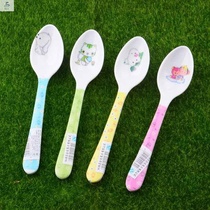  Rice Spoon Round handle Anti-scalding small spoon Home small children Eating Children School Meidenamine Baby Spoon Soup Spoon plastic