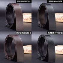 Trend 2021 no head belt male leather headless automatic buckle pure cow belt body Mens Youth pin buckle waist Special