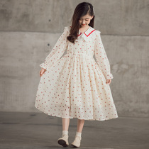 Korean girls autumn and winter clothing childrens loose chiffon Korean version of foreign style dress