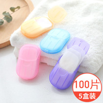 5 Boxed Travel Portable Soap Soap Paper Outdoor Disposable Sanitary Cleaning Soap Tablets Mini