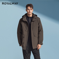 royalway American outdoor mens three-in-one set of down assault jacket thickened warm wear-resistant breathable and waterproof