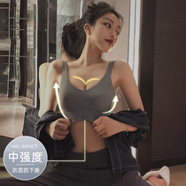 Sports Lingerie Women Yoga Summer Thin Outside Wearing Shockproof Running Beauty Back Vest Bra One-piece Poly-Woo Bra