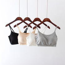 Special bandeau womens comfortable camisole bra one-piece rimless Modal cotton underwear half-cut short small