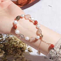 Blue Dongling Jade niche simple bracelet girlfriends Freshwater Pearl Crystal personality bracelet couple girlfriends female ornaments