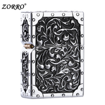 Zorro kerosene lighter three-dimensional relief Tang grass royal aristocratic armor heavy hand feeling retro personality windproof men